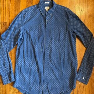 J. Crew Men's Blue Geometric Button Down Shirt